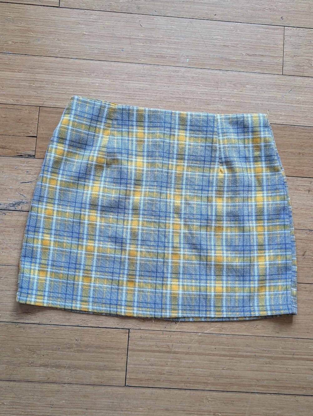 Better Be Plaid Mini Skirt Juniors L Yellow Blue Clueless Y2K